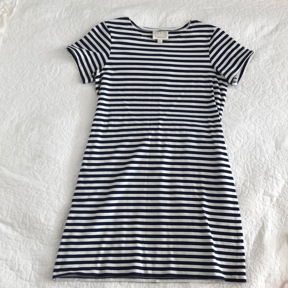 Sail to Sable navy and white striped dress